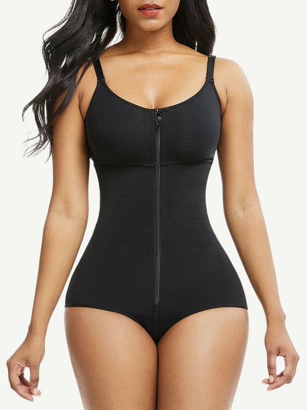 Wholesale Large Size Full Body Shaper Fajas Front Zipper Smooth Abdomen