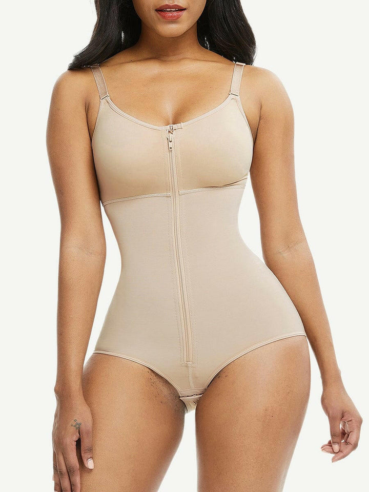 Wholesale Large Size Full Body Shaper Fajas Front Zipper Smooth Abdomen