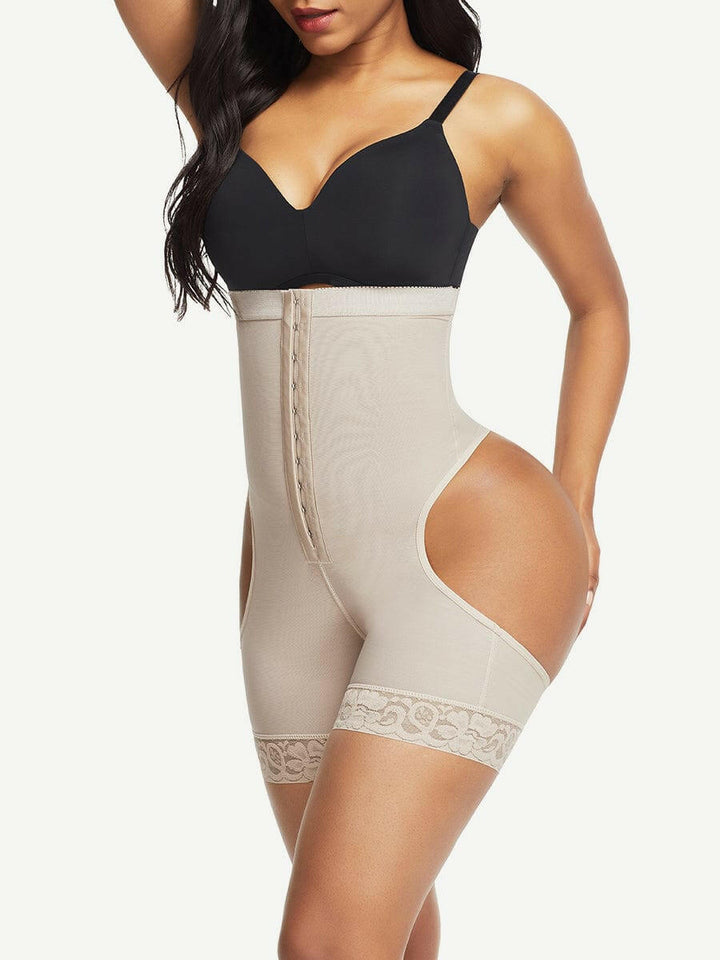 Wholesale Flawlessly High Waist Open Butt Shapewear Shorts Stretchy