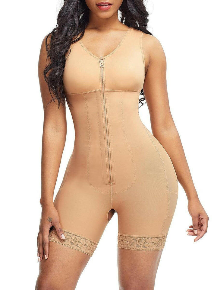 Wholesale Good Quality Butt Lifter Abdominal Compression Zipper Curve Smoothing Full Body Shapewear