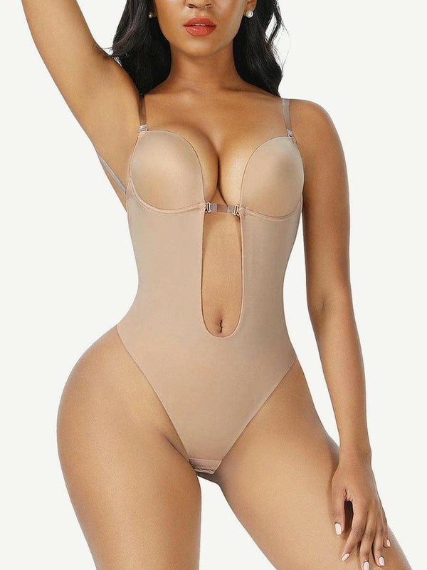 Wholesale High Waist 30D Fabric Tummy Control Bodysuit with Nubuck Shoulder Straps