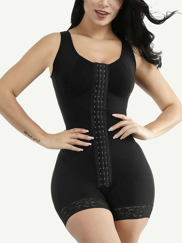 Wholesale Lace Hooks U Neck Plus Size Glue Crotchless Slimming Fajas Bodysuits Waist Trainer